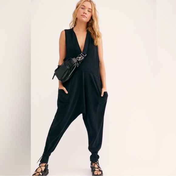 Free People Pants - Free People Whats Up Onesie Jumpsuit Black